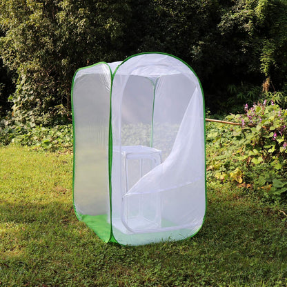 4 Feet Extra Large Monarch Butterfly Habitat, Giant Collapsible Insect Mesh Cage Terrarium Pop-up (White + Green, 28 x 28 x 48 Inches)