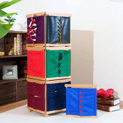 Premium Montessori Shoe Lacing Dressing Frame – Solid Beechwood & Leather Practical Life Material, Learn to Tie Shoelaces, Fine Motor Skills Self-Care Activity for Kids, Homeschool Classroom Ages 3-6