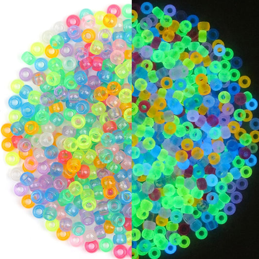 Colourful Plastic Pony Beads for Bracelet for Jewelry Making for Friendship Bracelets 6x9mm Multi-Colored for Beads Hair Braiding DIY Bracelet Necklace Party Decoration Supplies