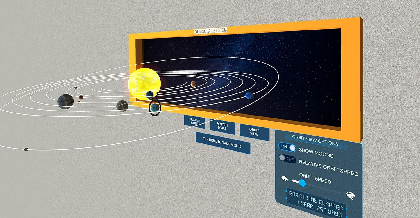 FarSight XR | Our Solar System: an Augmented Reality Poster (39" x 13") | Interactive STEM Education | Science Learning Resource | Virtual 3D Planet Models