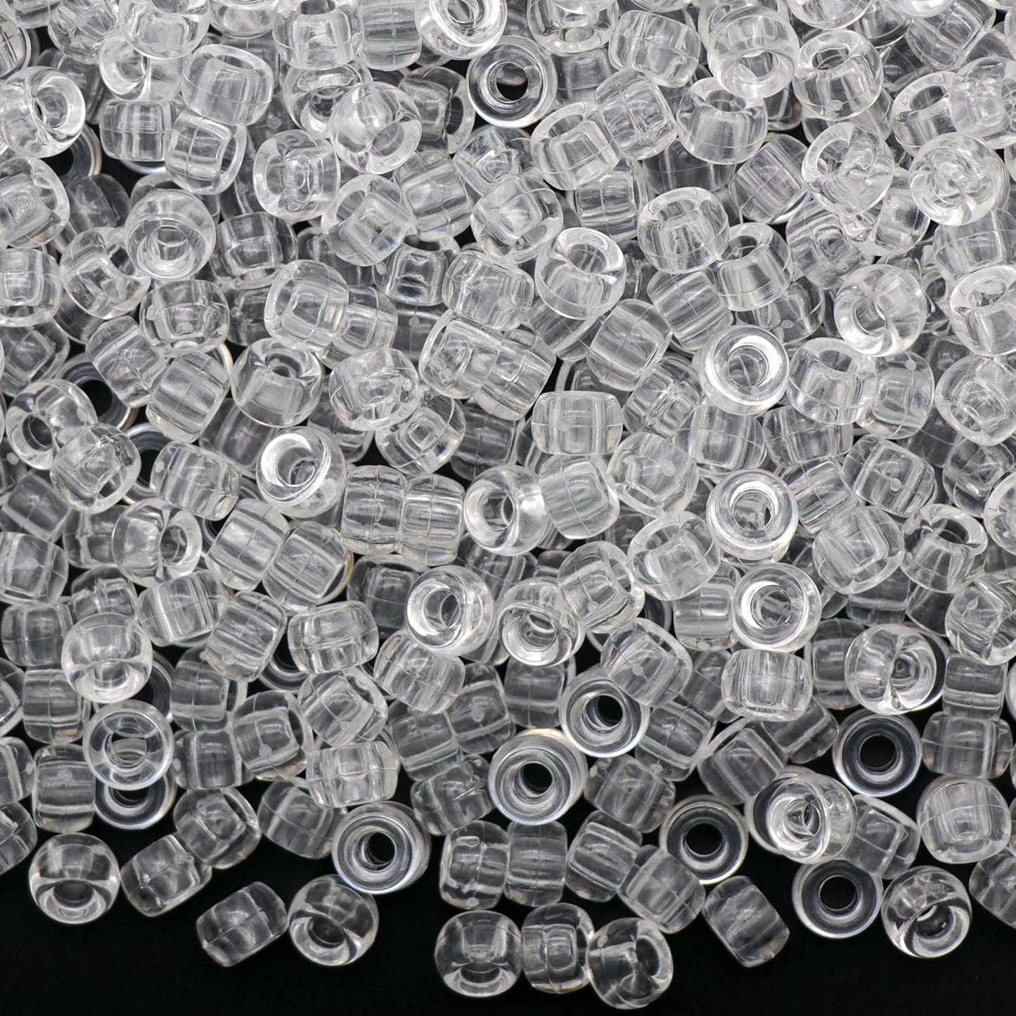 Auvoua 1000Pcs Pony Beads Bracelet 9mm Yellow Plastic Barrel Pony Beads for Necklace,Hair Beads for Braids,Key Chain,Jewelry Making (Yellow)