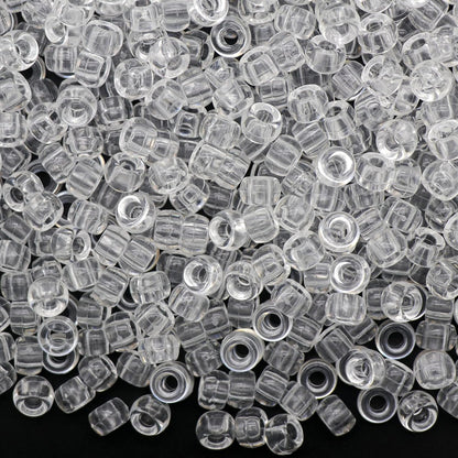 Auvoua 1000Pcs Pony Beads Bracelet 9mm Yellow Plastic Barrel Pony Beads for Necklace,Hair Beads for Braids,Key Chain,Jewelry Making (Yellow)