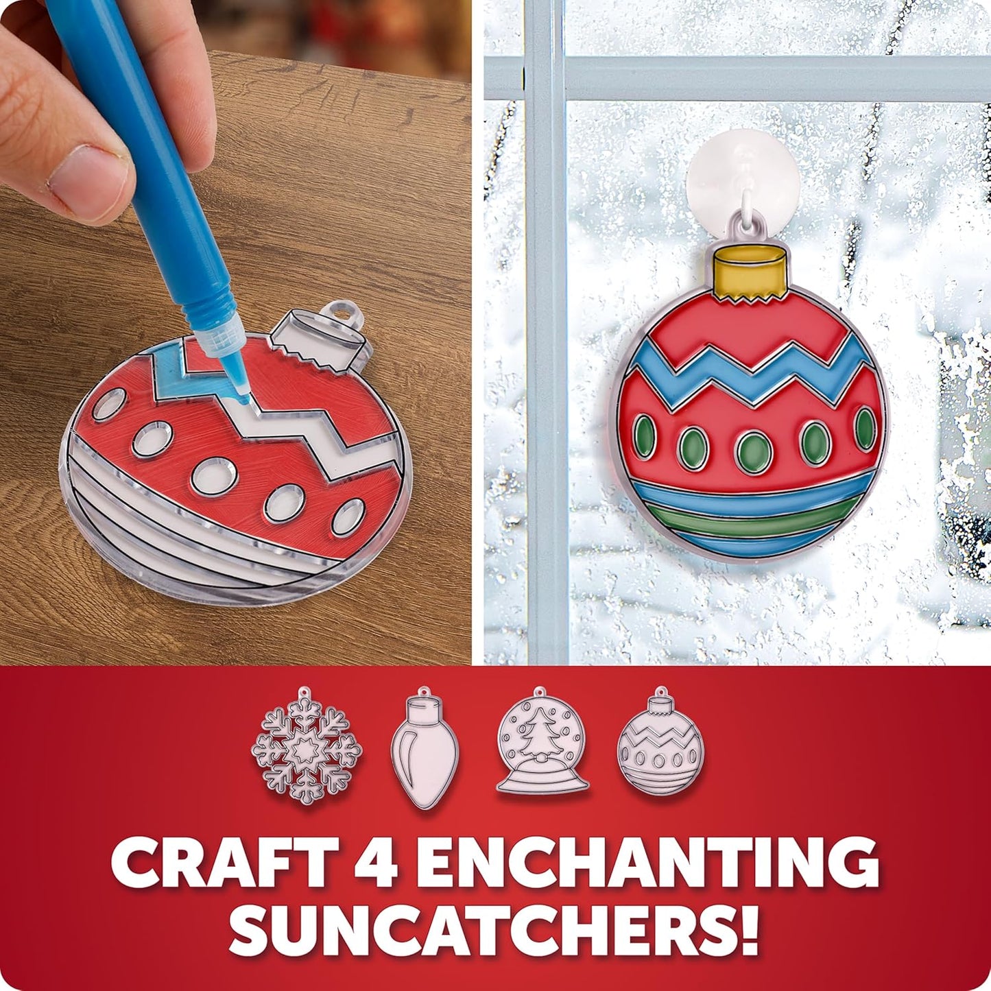 Blue Marble Santa's Christmas Craft Kit for Kids - 15 Magical Christmas Crafts for Kids, Make Suncatchers, Paint Holiday Rocks, Make Magnetic Tile Art & More for Christmas Gifts, Craft Kits
