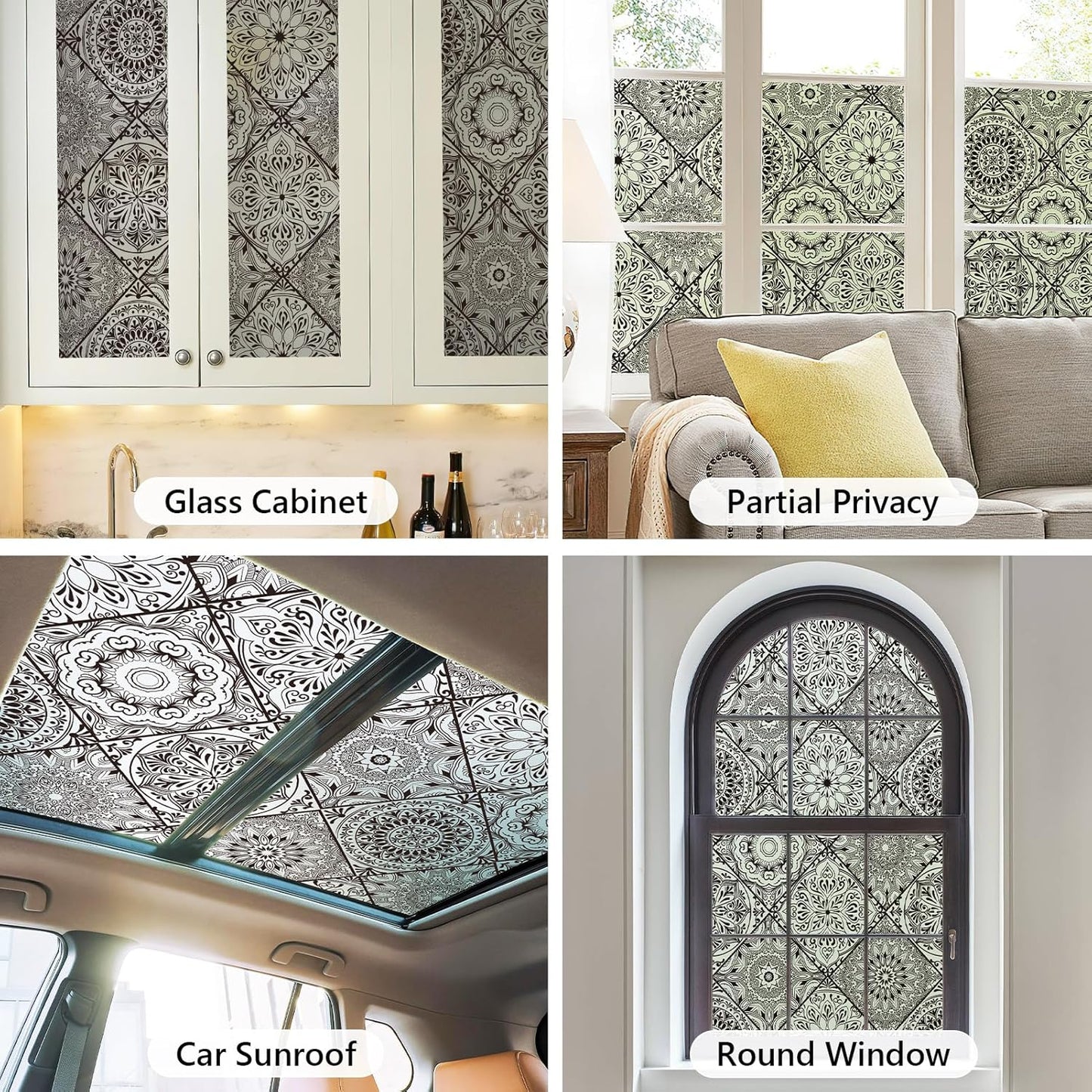DKTIE Wooden Blinds Pattern Decorative Window Privacy Film, Sun Blocking Heat Control, Static Cling No Glue, with Installation Tools, Stained Glass Window Film (S531, 17.7" x 78.7")