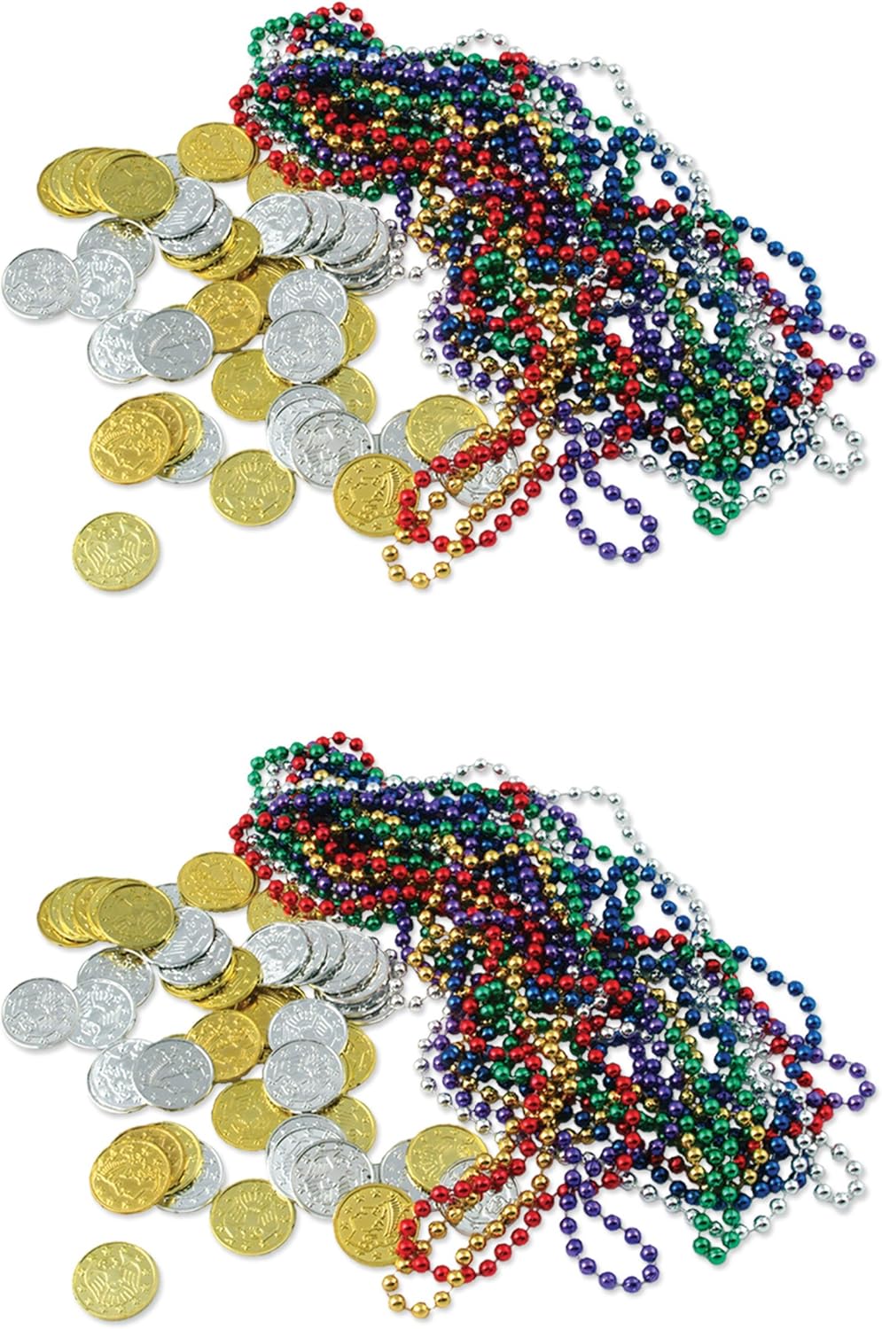 Beistle 200 Piece Embossed Plastic Coins For Pirate Treasure Chest Favors, Casino Theme Decorations