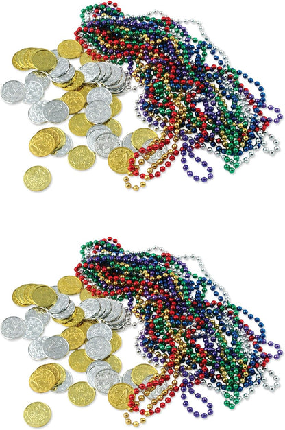 Beistle 200 Piece Embossed Plastic Coins For Pirate Treasure Chest Favors, Casino Theme Decorations