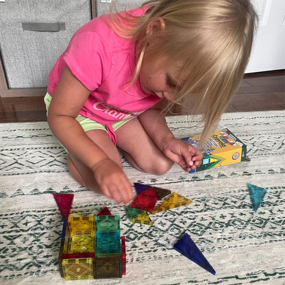 CreateOn Crayola Mini Magnetic PIP-Tiles, Building Set for Kids, Magnetic Building Toys for Kids, STEM Travel Toys for Boys and Girls Ages 3+, 24-Piece Set (Glitter)