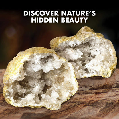 Blue Marble Break Open 2 Jumbo Geodes– Break Your Own Large Geode with Crystals, Earth Science Kit for Kids to Learn Geology, Gifts for Rock Collectors, Cool Rocks for Boys and Girls