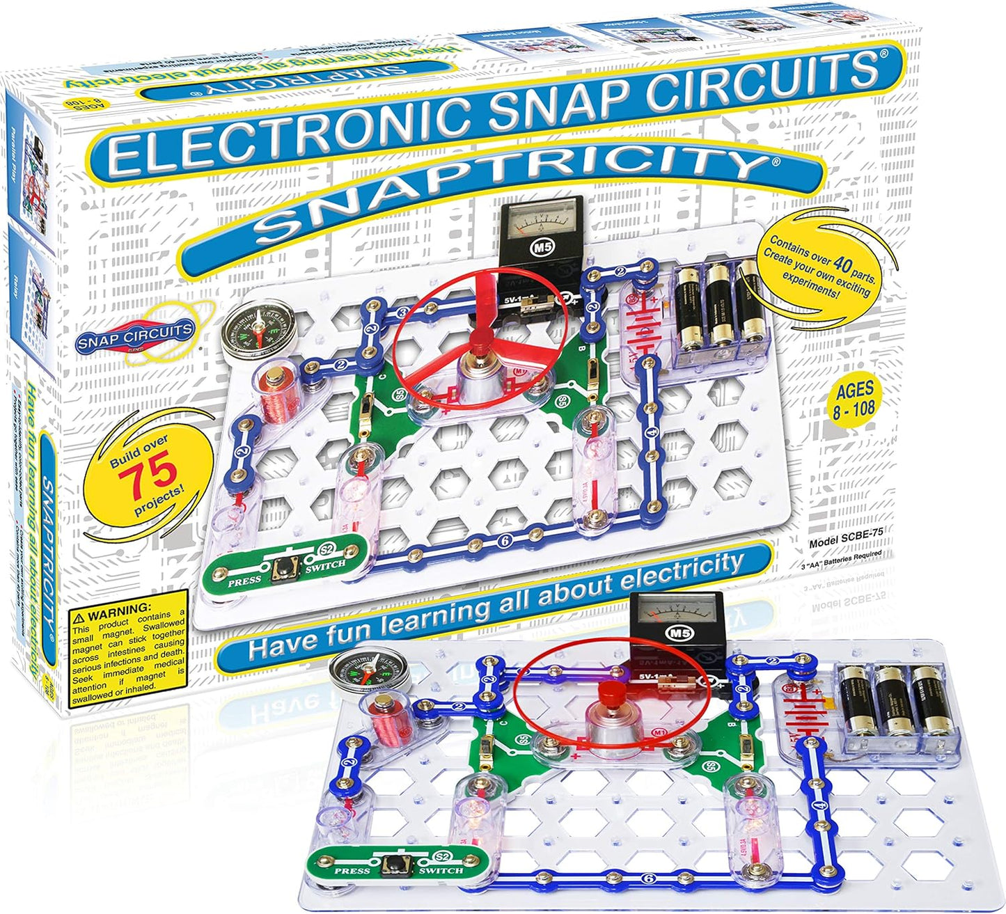 Snap Circuits “Arcade”, Electronics Exploration Kit, Stem Activities for Ages 8+, Full Color Project Manual (SCA-200)