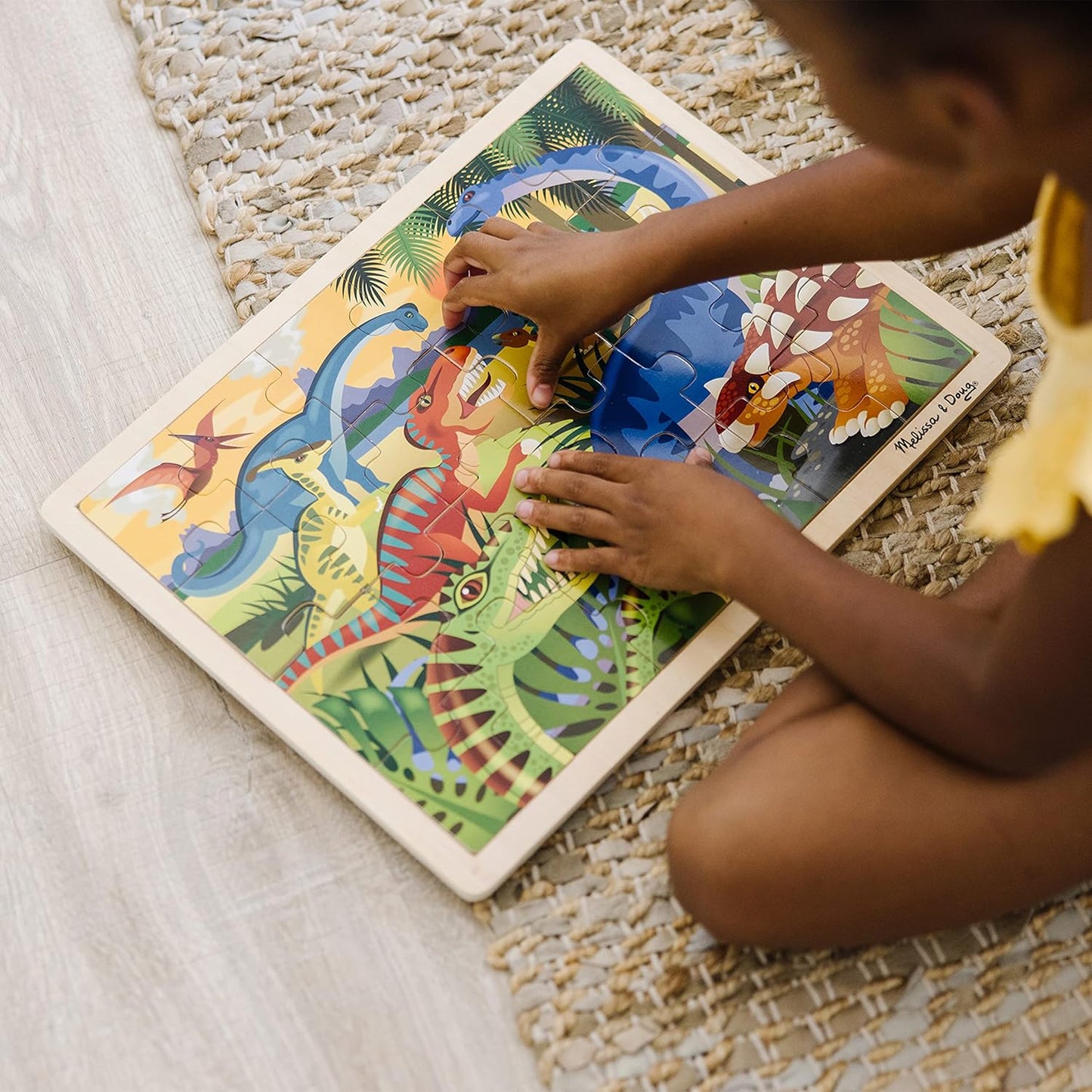 Melissa & Doug Under The Sea Ocean Animals Wooden Jigsaw Puzzle with Storage Tray (24 pcs)