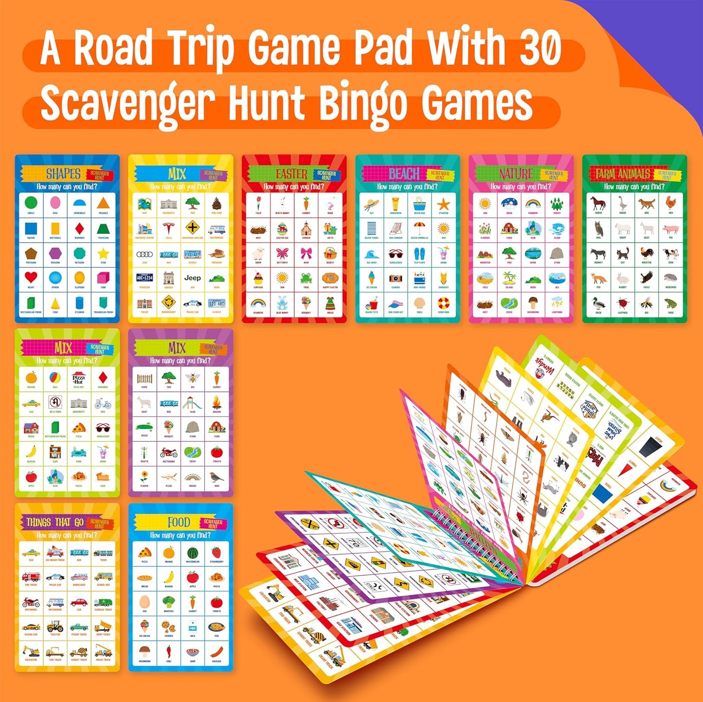 Logic Puzzles Game Pad, 30 Reusable & Erasable Logical Thinking Games-Sudoku, Scavenger Hunt, Math Games, Dry Erase Brain-Boosting Puzzles Activities Pad for Kids, Road Trip, Airplane & Car Travel