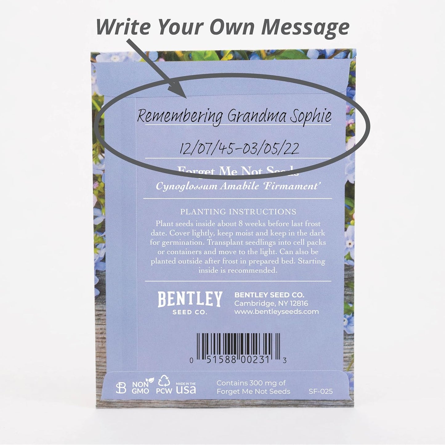 Grateful Memories Dove with Bird and Butterfly Mix Seed Favor Packets - Gardening Gifts - Wild Flower Seeds for Planting - Garden or Indoor Plant Flowers - Growing Plants in Memory
