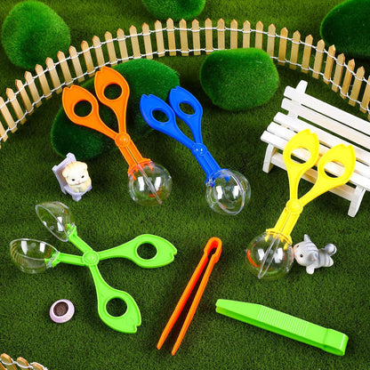 Mudder 12 Pieces Fine Motor Skill Toys Includes 6 Handy Scoopers 6 Jumbo Tweezers Bug Insects Tweezer Backyard Explorer Outdoor Tool Sensory Class Learning Tool Nature Exploration Observation