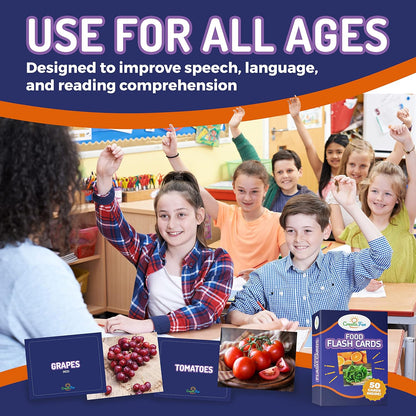 50 Noun Flash Cards, Fun Vocabulary Builder Educational Learning Photo Cards for Kids, Homeschool, Adults, Seniors, Speech Therapy, ESL, Autism, Dementia, Aphasia, SLP, ABA, and Occupational Therapy