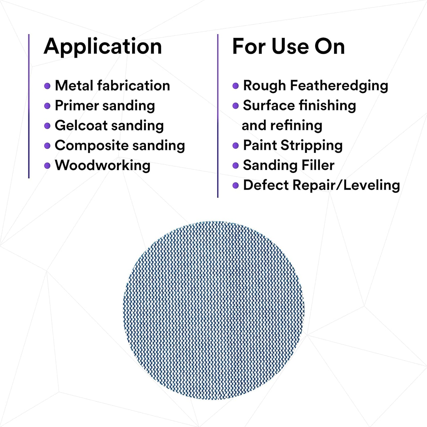 3M Xtract Net Disc 310W, 320+, 8 in, Die 800L, Pack of 50 Hook and Loop Sanding Discs, Virtually Dust-Free, Value Option for Metal, Wood, Composites, Stock Removal, and Fine Finishing