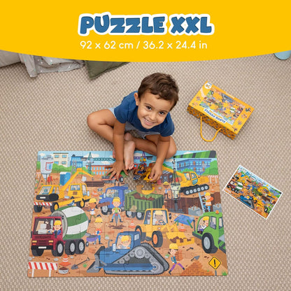 BONNYCO Giant Floor Puzzles for Kids of Jungle Animals with 48 Large Pieces. Safari Jumbo Puzzle 36.2 x 24.4 in, Gifts for Boys and Girls, Educational Kids Toys Ages 2-8