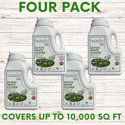 Lawn Seed Kits Dutch White Clover Seed Kit, Easy Spread Shakers, Low Maintenance Lawn, Alternative Ground Cover, Covers up to 250 Sqft