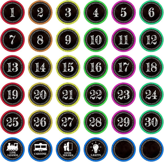 SICOHOME Number Spot Markers Stickers - 36Pcs Line up Spots for Classroom Floor Number Stickers for Classroom Line up Dots Numbers Floor Numbers Back to School Kindergarten Preschool Supplies