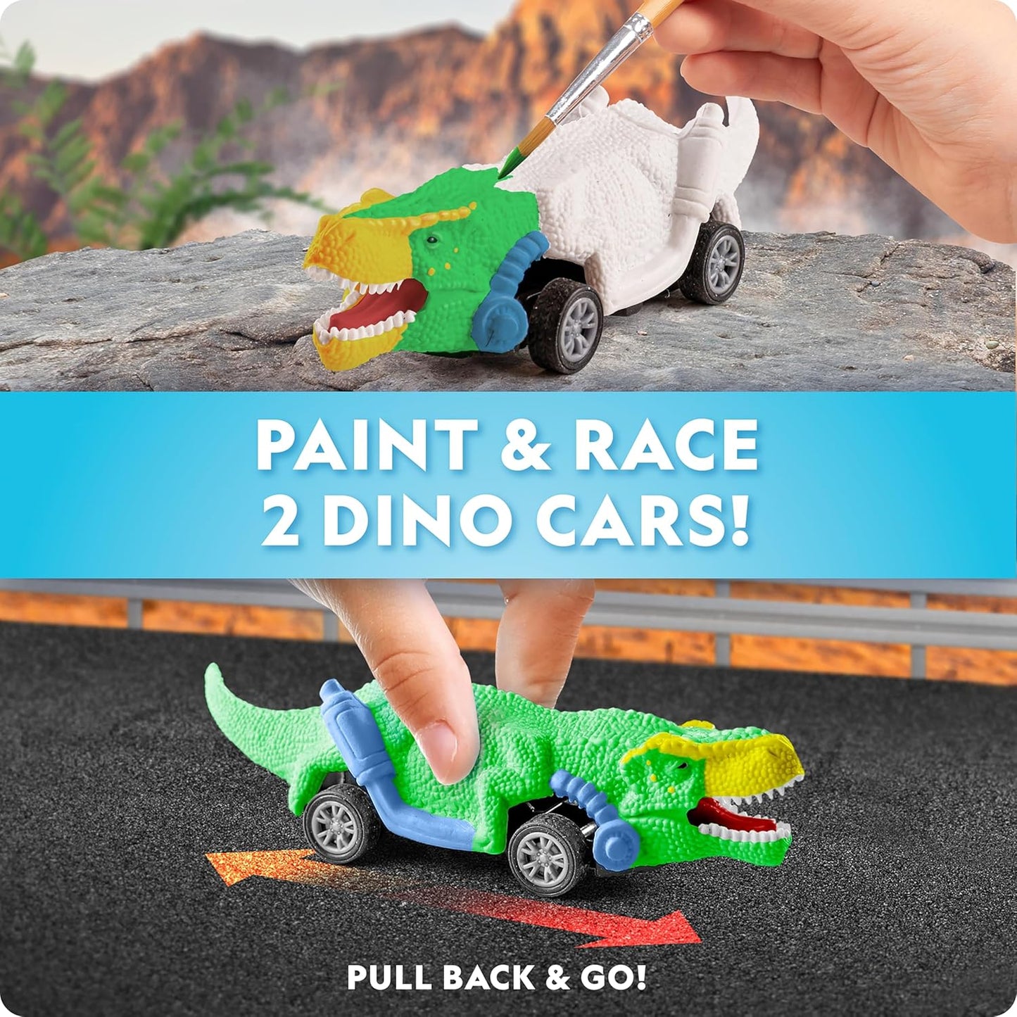 National Geographic Giant Dinosaur Egg Activity Kit – 15+ Dino Crafts, Painting Cars, Clay Models, Dig Brick, Stickers & Learning Guide, Dinosaur Science Toy for Boys & Girls
