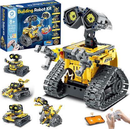 Sillbird Robot Building STEM Kit with Remote Control for Boys Ages 8-14, Technic Coding Gifts for Kids Birthday, Buildable 5in1 Robotics Toy with 596 Pieces