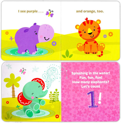 Fisher-Price My First Books Set of 4 Board Books: ABC, Colors, Numbers, Opposites for Toddlers