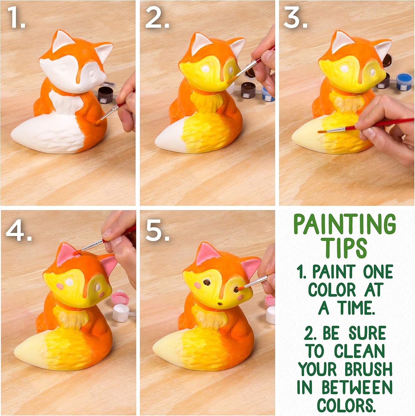 Creative Roots Paint Your Own Rock Pets by Horizon Group USA, 6 Colors, Paint Brush, Wiggly Eyes and Glue Included, Multicolor