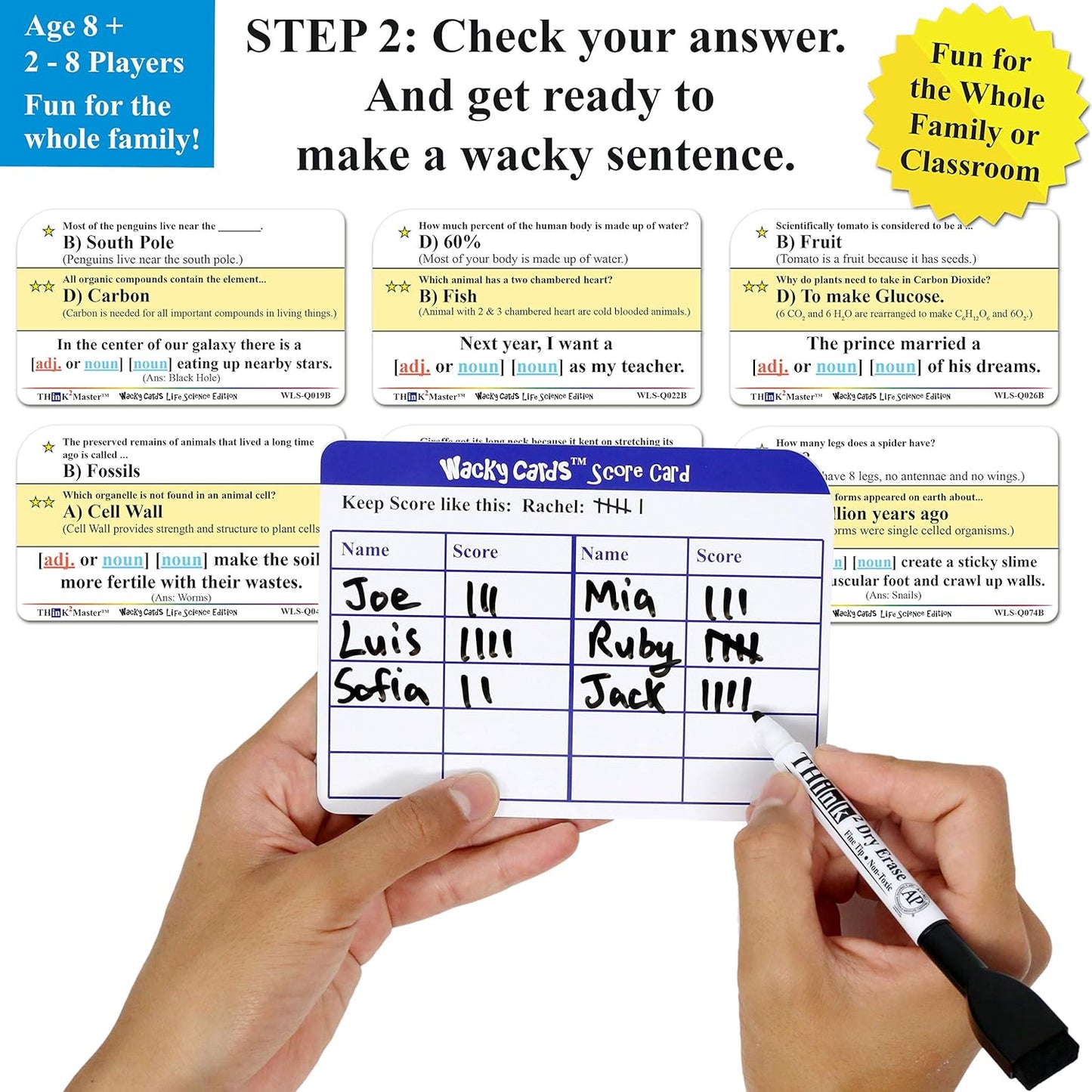 Think2Master Wacky Cards Practicing Math Including Addition, Subtraction & Multiplication.
