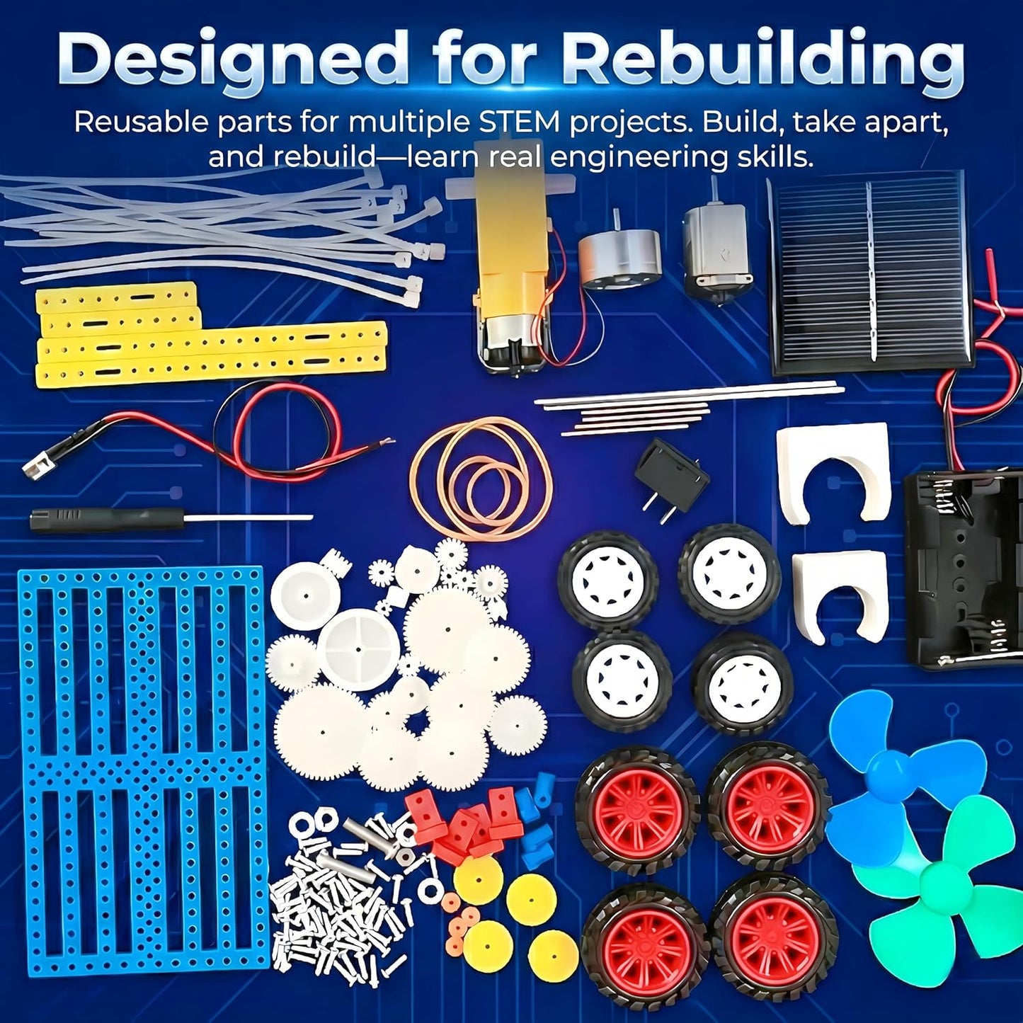 STEM Kits and STEM Toys for Kids Ages 8-14, Build 7 Models (One at a Time), Solar and Motor Science Kit, Engineering Building Kit, Solar Car Building Kit, Educational Gifts for Boys and Girls