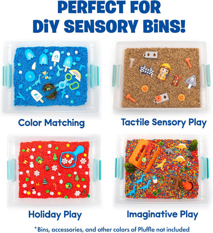 Educational Insights Pluffle(R) Sand 2-Pack - Sensory Bin Foam Set, No Mess Alternative to Sand Toys & Slime for Toddlers at Home or in the Classroom, Fun Sensory Table Filler, Gift for Kids Ages 3+