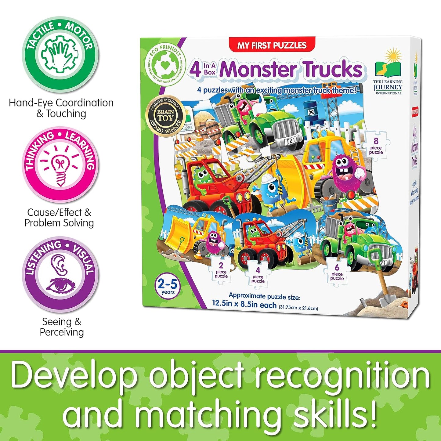 The Learning Journey: My First Puzzle Sets 4-In-A-Box Farm – Farm-Themed Puzzle Sets - Educational Toddler Toys & Activities for Children Ages 2-5