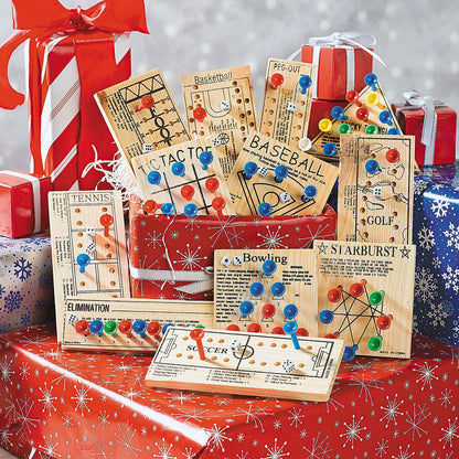 Fun Express Wooden Board Games Set 12 Pack - Classic Travel Games for Kids & Adults | Mini Peg Board Games, Checkers & Tic Tac Toe | Portable Family Game Night Collection for Road Trips & Camping