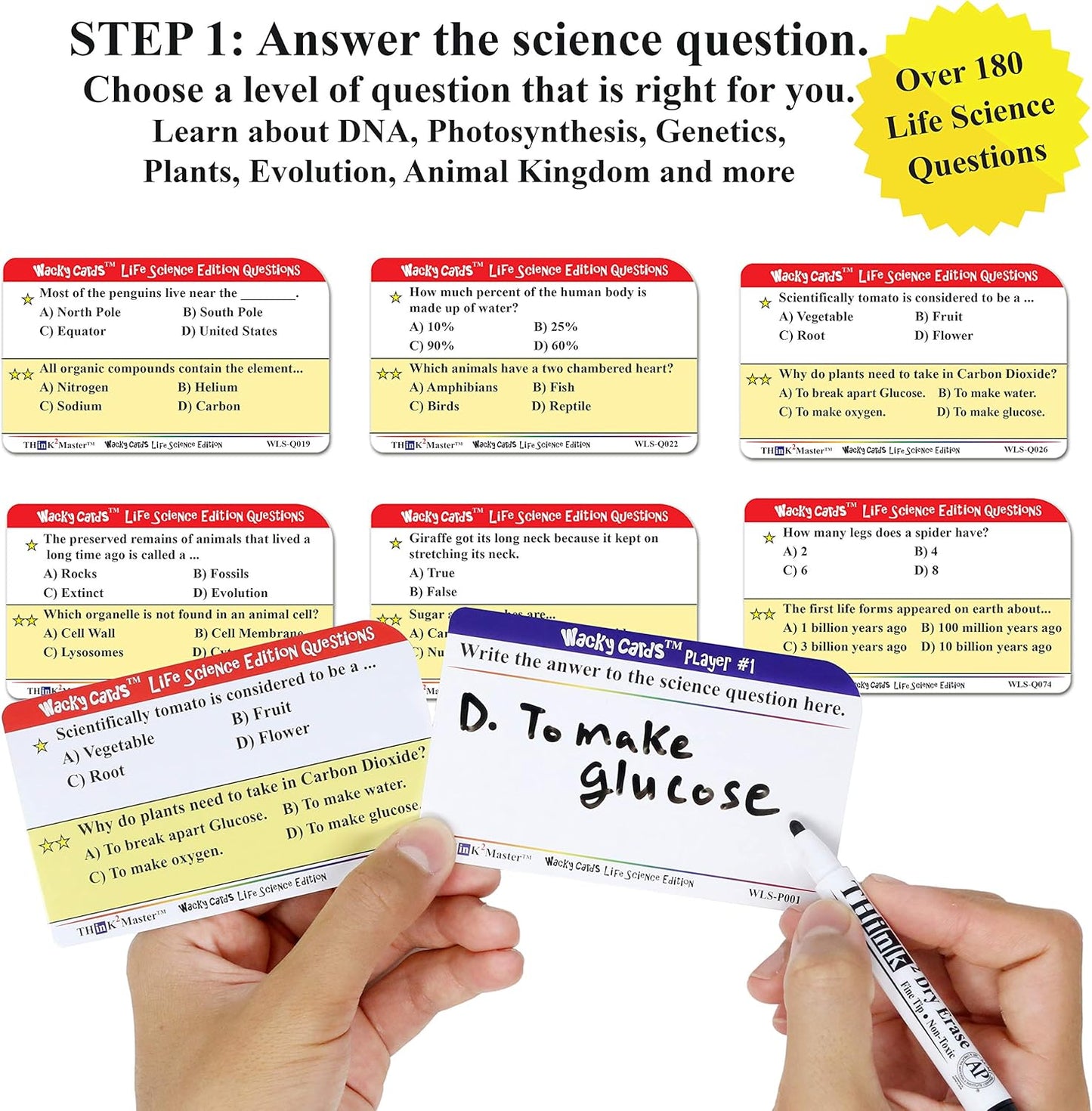 Think2Master Wacky Cards Practicing Math Including Addition, Subtraction & Multiplication.