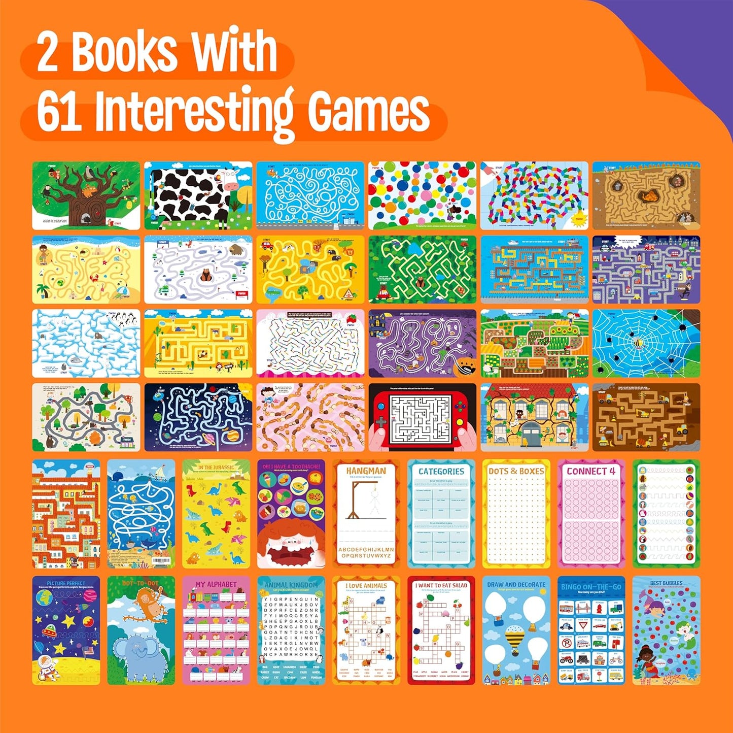 Logic Puzzles Game Pad, 30 Reusable & Erasable Logical Thinking Games-Sudoku, Scavenger Hunt, Math Games, Dry Erase Brain-Boosting Puzzles Activities Pad for Kids, Road Trip, Airplane & Car Travel