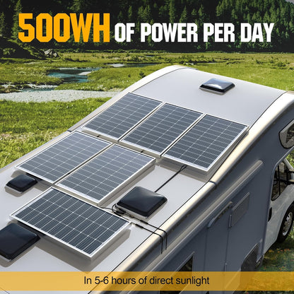 SOLPERK Solar Panel Kit 50W 12V, Waterproof Solar Battery Trickle Charger Maintainer + Waterproof Controller + Adjustable Mount Bracket for Boat Car RV Motorcycle(Without Mounting Bracket)