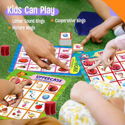 SpriteGru Multiplication & Division Bingo Game, 480 Math Problems, 2 Educational Math Board Game for Kindergarten and Preschool Kids 4-8, Perfect for Classroom & At Home (Up to 25 Players)