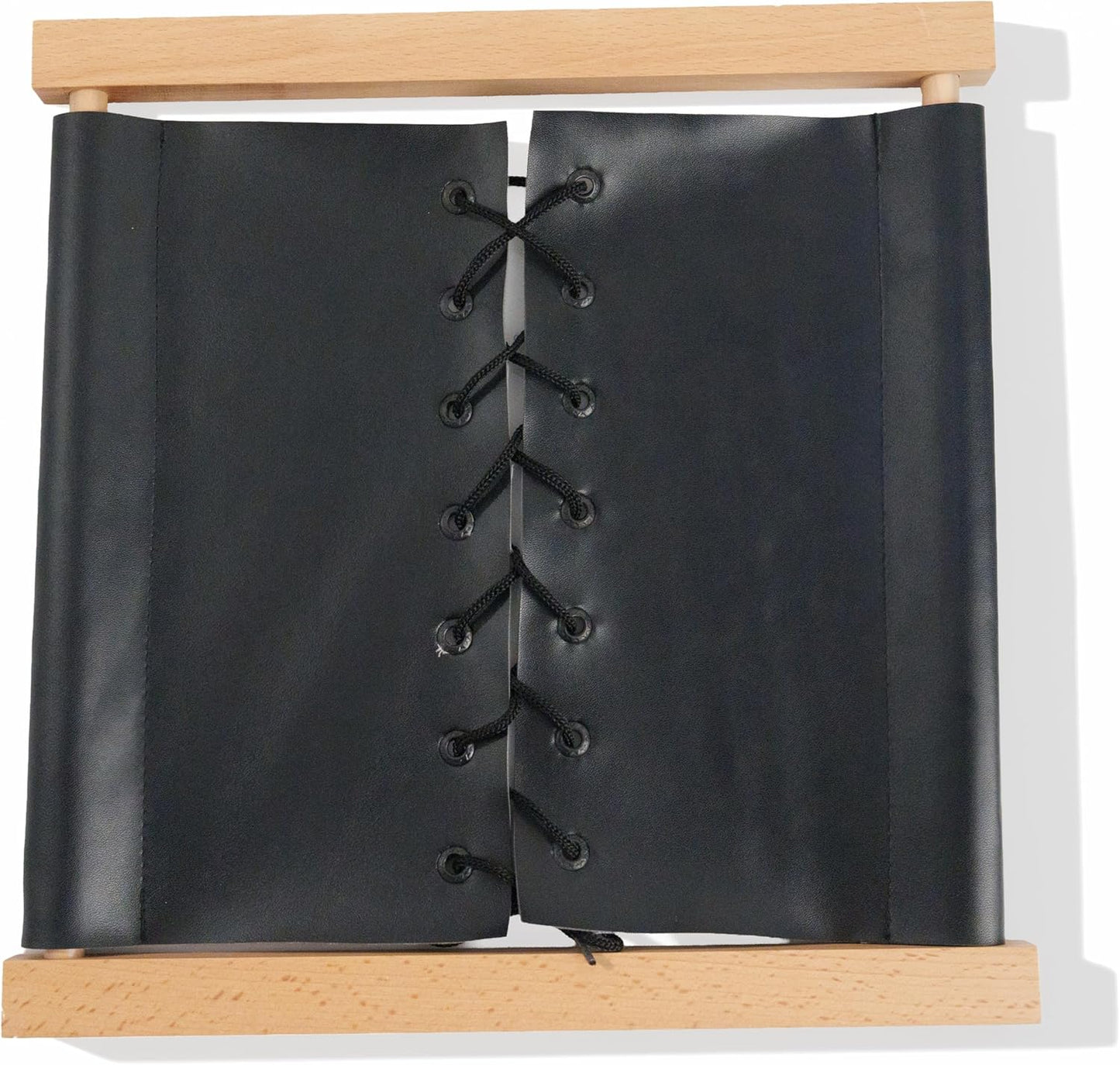 Premium Montessori Shoe Lacing Dressing Frame – Solid Beechwood & Leather Practical Life Material, Learn to Tie Shoelaces, Fine Motor Skills Self-Care Activity for Kids, Homeschool Classroom Ages 3-6