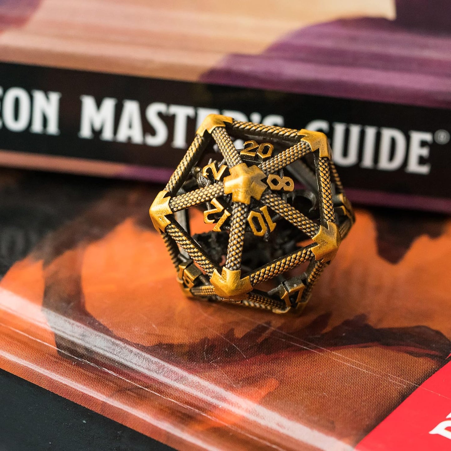 UDIXI Steampunk Metal Dice Set, 7 Die Polyhedral DND Dice Set for D&D Role Playing Game and Math Teaching (Ancient Copper)