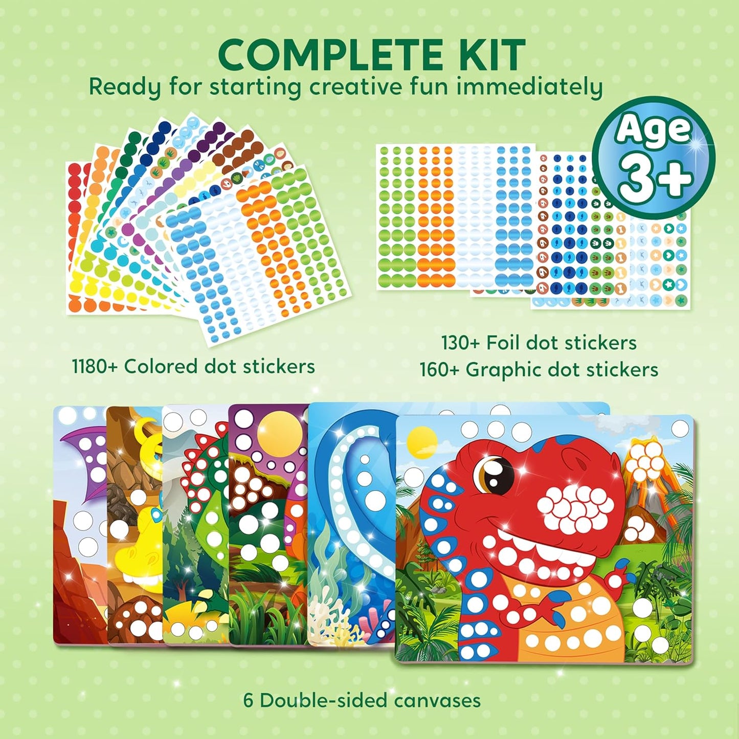 Klever Kits Dot Art Kit for Kids, No Mess Sticker for Toddlers 3-7, Craft Kits, DIY Creative Activity, Travel Toy, Birthday Presents for Boys Girls (Unicorns & Princess)