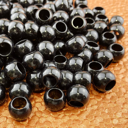 300 Acrylic Large Hole Beads for Crafts and for Hair 10mm x 12mm Acrylic Barrel Beads with 5.7mm Large Hole, Glossy Primary Assortment