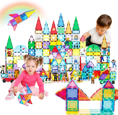 PicassoTiles 101 PCs Magnetic Tiles Building Block with Storage Case Included Bold Colors Travel Carry Case Construction Set for Boys & Girls Great Gift Preschool Kindergarten Montessori Playing Toys