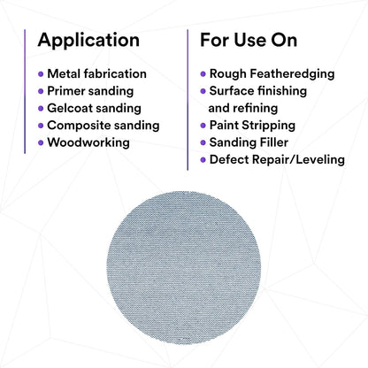 3M Xtract Net Disc 310W, 320+, 8 in, Die 800L, Pack of 50 Hook and Loop Sanding Discs, Virtually Dust-Free, Value Option for Metal, Wood, Composites, Stock Removal, and Fine Finishing