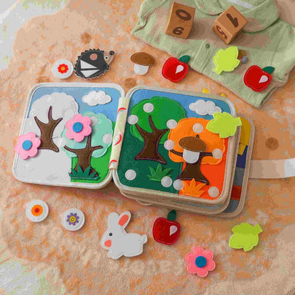GOODMOM Busy Book for Toddlers Age 1-3 - Interactive Quiet Felt Activity Book, Travel Toys for Kids,Learning Toys, Fine Motor Skills, Color Shape Recognition,