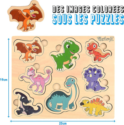 Pikatoyz® Wooden Puzzles for Toddlers 1-3 – Montessori Educational and Learning Toys – Wooden Baby Puzzle for Kids 1 Year and Up – Developmental Toys – Baby Puzzles for Early Learning