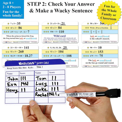 Think2Master Wacky Cards Practicing Math Including Addition, Subtraction & Multiplication.
