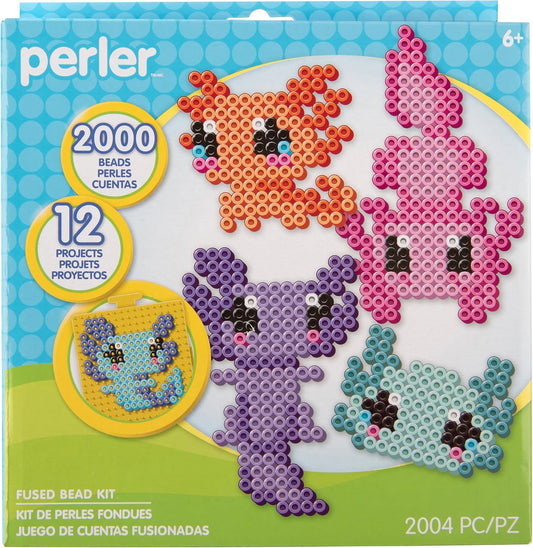 Perler 80-42993 Day at The Zoo Fused Bead Activity Bucket with Pegboards and Patterns, Multicolor, 8504 Pieces