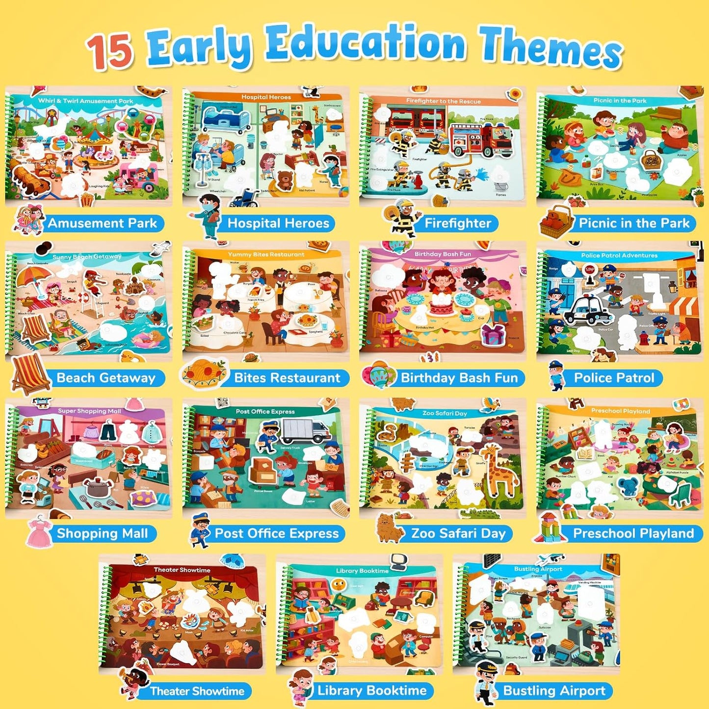 JoyCat Preschool Busy Book for Toddlers 3-5, Dual-Language Learning Activities, Educational Sensory Toys, Autism Learning Materials for Boys & Girls, English and Spanish Version