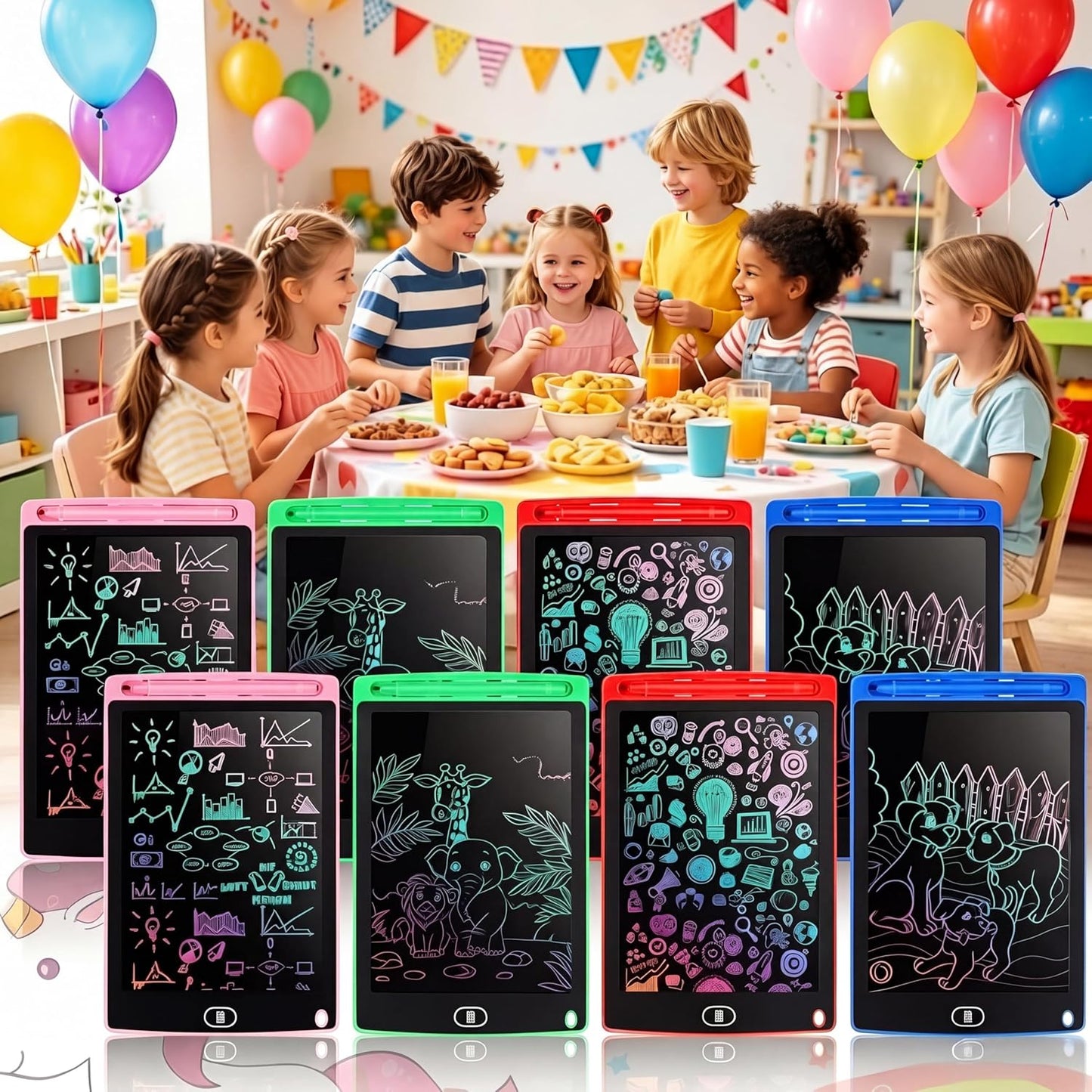 Tinlade 12 Pack LCD Writing Tablets for Kids Party Favors Games, 8.5 Inch Educational Learning Bulk Toys Gifts Erasable Doodle Boards Portable Electronic Drawing Pads for Toddlers 4-8 School Birthday