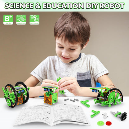 STEM 13-in-1 Education Solar Power Robots Toys for Boys Age 8+, Educational Toy DIY Science Kits for Kids, Building Experiment Robotics Set Birthday Gifts for 8+ Years Old Boys and Girls