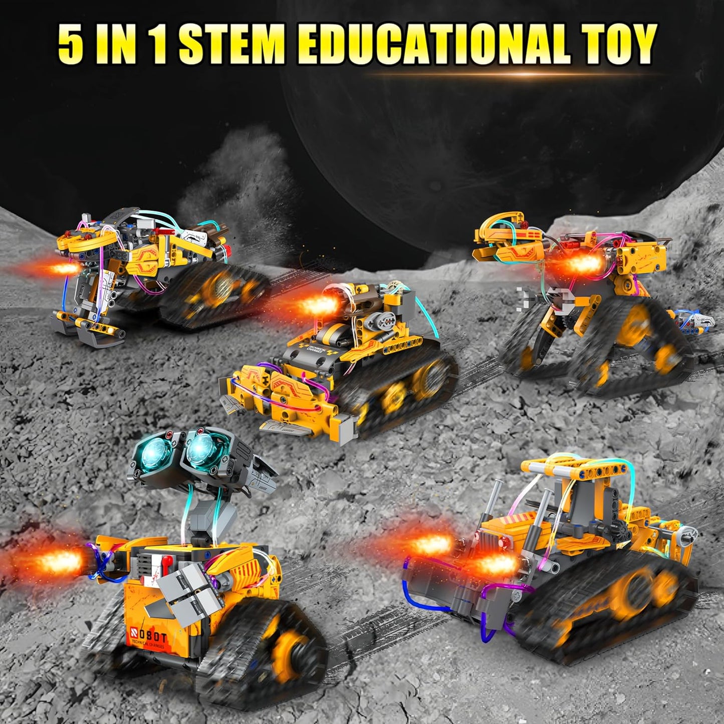 Yerloa Robot Building Kit STEM Gifts for Ages 8-13 with App & Remote Control, 5 in 1 Building Set Coding Robotic Toys for Ages 6 7 8 9 10 11 12 Years Old Boy Girl Easter Birthday Gifts (673pcs)