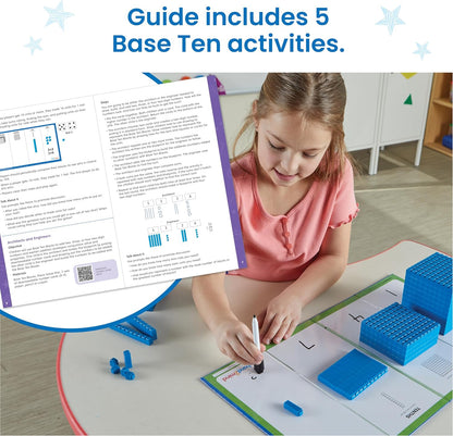 hand2mind Foam Base Ten Blocks Activity Set, Place Value Manipulatives, Base 10 Blocks for Math, Counting Cubes, Math Manipulatives 1st Grade, Small Group Classroom Must Haves (133 Pieces)